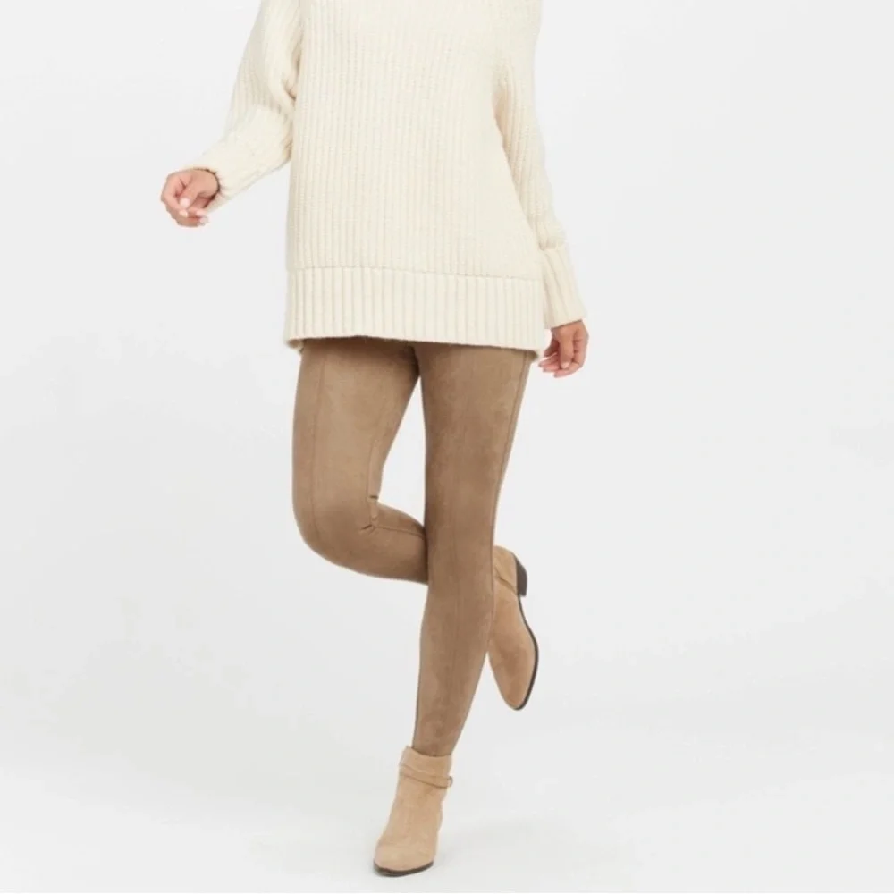Spanx Faux Suede Camel Leggings